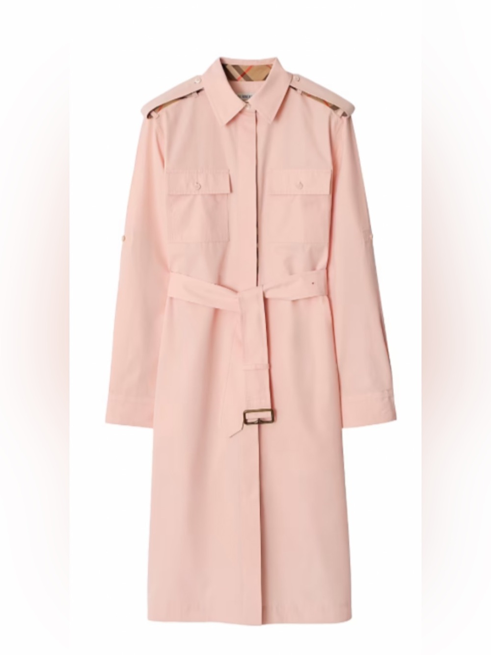 Burberry Pale Pink Belted Trench Dress